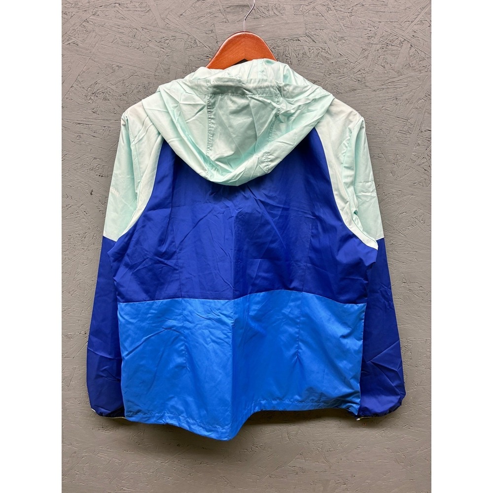 Columbia Colorblock Windbreaker Jacket Womens XL Blue Hooded Outdoor Hiking - Picture 10 of 11